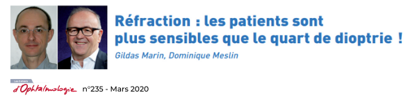 Réfraction : les patients sont plus sensibles que le quart de dioptrie